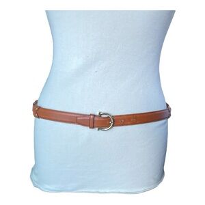 Ferragamo Leather Belt Cognac Gold Hardware Size Large Classic Style